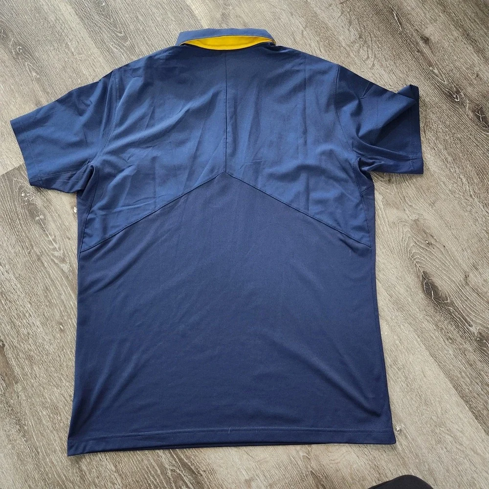 Jordan Michigan Wolverines Mens XL Dri-FIT Polo Shirt Navy Blue Maize Yellow